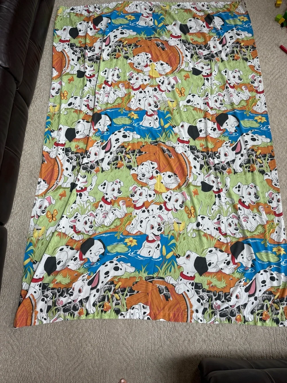 Vintage 90s Disney 101 Dalmatians Twin Sheet Bedding Set – 3 Pc Retro Print